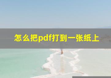 怎么把pdf打到一张纸上