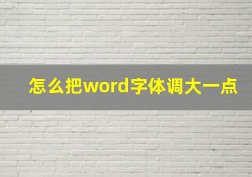 怎么把word字体调大一点