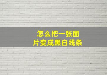 怎么把一张图片变成黑白线条