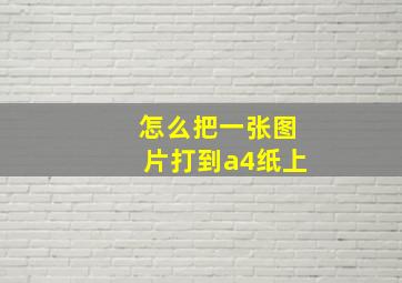 怎么把一张图片打到a4纸上