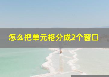 怎么把单元格分成2个窗口