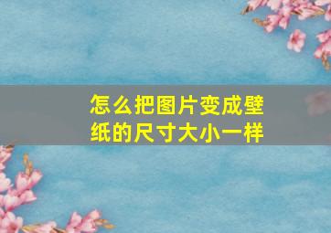 怎么把图片变成壁纸的尺寸大小一样