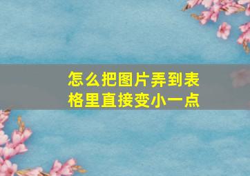 怎么把图片弄到表格里直接变小一点