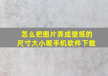 怎么把图片弄成壁纸的尺寸大小呢手机软件下载