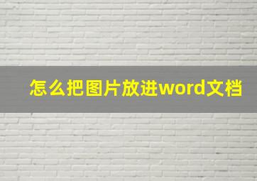 怎么把图片放进word文档