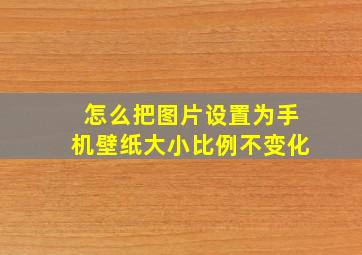 怎么把图片设置为手机壁纸大小比例不变化