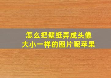 怎么把壁纸弄成头像大小一样的图片呢苹果