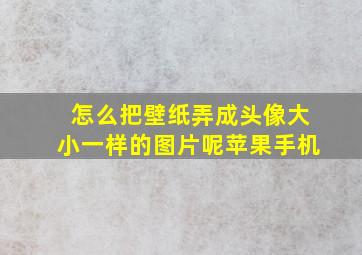 怎么把壁纸弄成头像大小一样的图片呢苹果手机