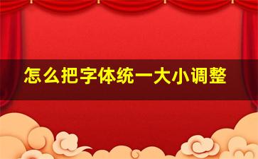 怎么把字体统一大小调整