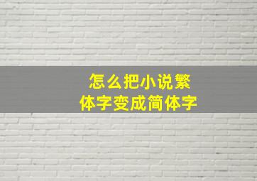 怎么把小说繁体字变成简体字