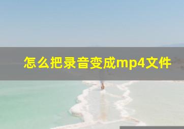 怎么把录音变成mp4文件