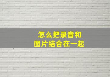 怎么把录音和图片结合在一起