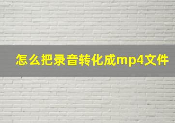 怎么把录音转化成mp4文件