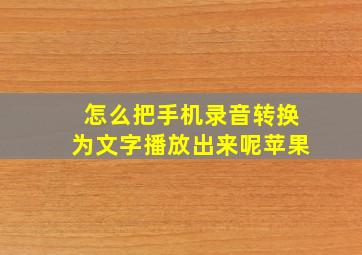 怎么把手机录音转换为文字播放出来呢苹果