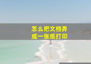 怎么把文档弄成一张纸打印