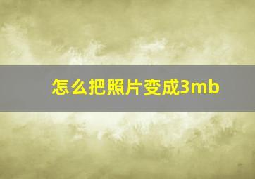 怎么把照片变成3mb