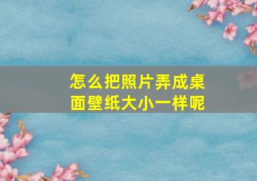 怎么把照片弄成桌面壁纸大小一样呢