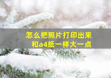 怎么把照片打印出来和a4纸一样大一点