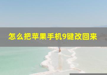 怎么把苹果手机9键改回来