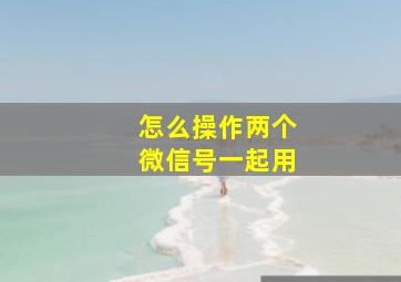 怎么操作两个微信号一起用