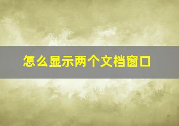 怎么显示两个文档窗口