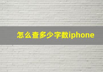 怎么查多少字数iphone