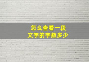 怎么查看一段文字的字数多少