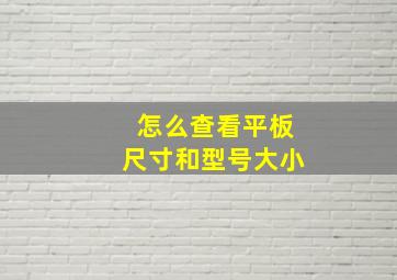 怎么查看平板尺寸和型号大小