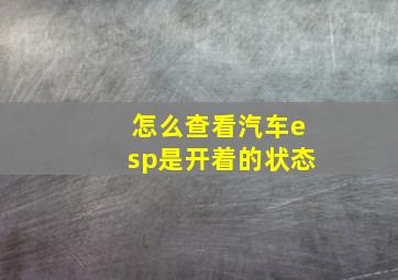 怎么查看汽车esp是开着的状态