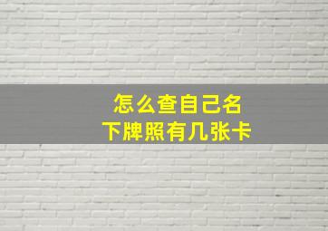 怎么查自己名下牌照有几张卡