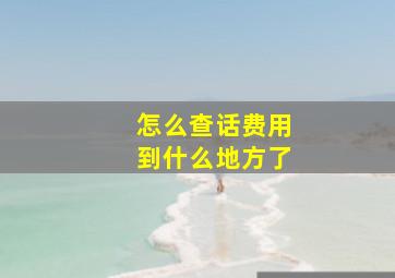 怎么查话费用到什么地方了