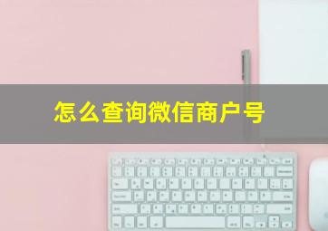 怎么查询微信商户号