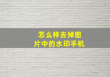 怎么样去掉图片中的水印手机