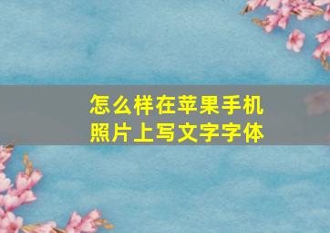 怎么样在苹果手机照片上写文字字体