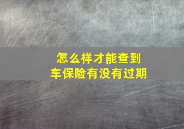 怎么样才能查到车保险有没有过期