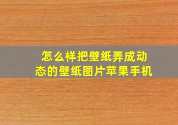 怎么样把壁纸弄成动态的壁纸图片苹果手机