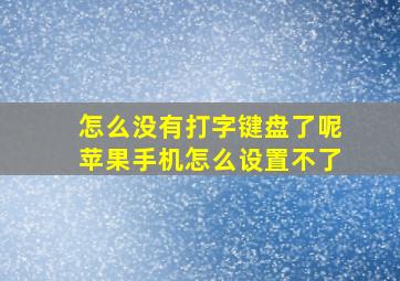 怎么没有打字键盘了呢苹果手机怎么设置不了