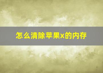 怎么清除苹果x的内存