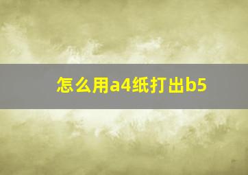 怎么用a4纸打出b5