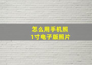 怎么用手机照1寸电子版照片