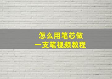 怎么用笔芯做一支笔视频教程