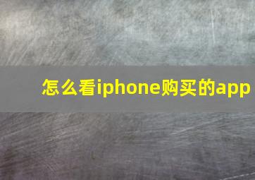 怎么看iphone购买的app