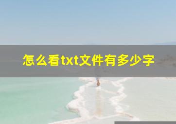 怎么看txt文件有多少字