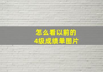 怎么看以前的4级成绩单图片