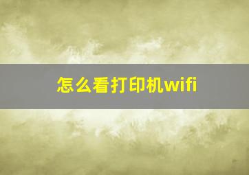 怎么看打印机wifi