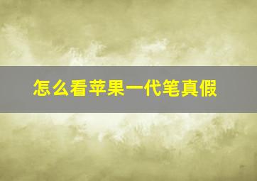 怎么看苹果一代笔真假