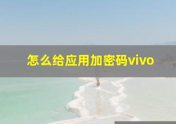 怎么给应用加密码vivo