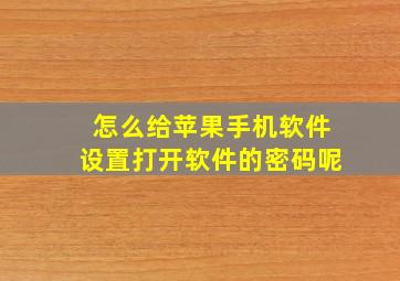 怎么给苹果手机软件设置打开软件的密码呢