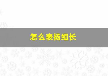 怎么表扬组长