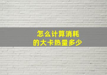 怎么计算消耗的大卡热量多少